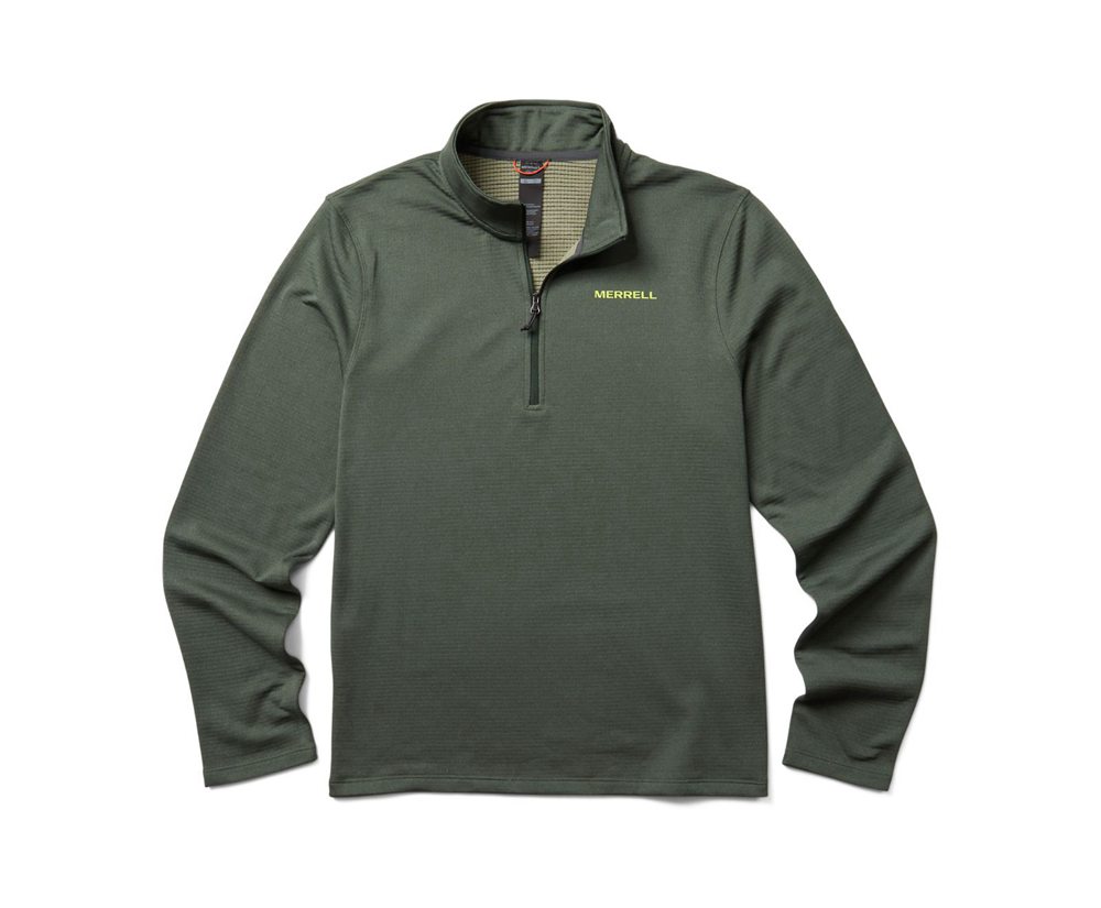 Pullover Merrell Męskie Szare - Terrain Geotex 1/4 Zip - 967052-ZRE